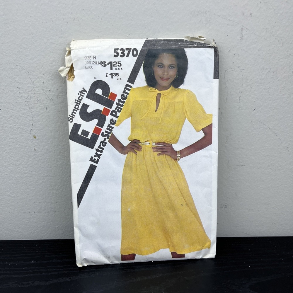 Vintage Simplicity 5370 Misses Dress Pattern Size 10-14 UNCUT Easy Sewing